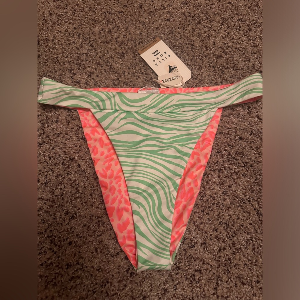 Billabong Green and Pink Bikini Bottom